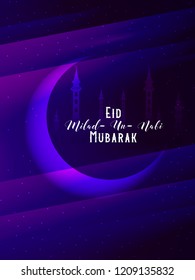 Innovative abstract, banner or poster for Milad Un Nabi Mubarak with nice and creative design illustration.