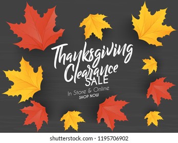 Innovative abstract, banner or poster for Thanks Giving Day with nice and creative design illustration, Thanks Giving Clearance Sale.