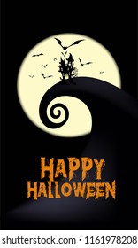 innovative abstract card  for Halloween party with creative design illustration in a background.