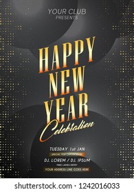 Innovative abstract, flyer or invitation for New Year Party Flyers with nice and creative design illustration, Party Flyers or brochures, Happy New Year.