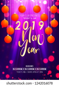 Innovative abstract, flyer or invitation for New Year Party Flyers with nice and creative design illustration, Party Flyers or brochures, Happy New Year.
