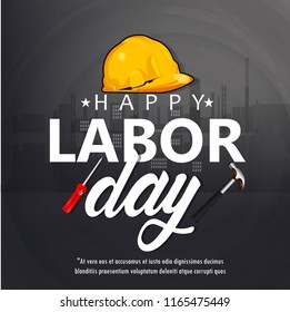 Innovative abstract illustration or poster, banner for Happy Labor Day, sale offer Design template. 