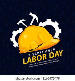 Innovative abstract illustration or poster, banner for Happy Labor Day, sale offer Design template. 