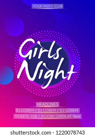 Innovative abstract, Invitations or Flyers for Girls Night Party with nice and creative design illustration in a background.