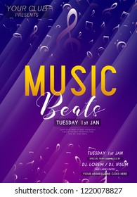 Innovative abstract, Invitations or Flyers for Music Beats Party with nice and creative design illustration in a background.