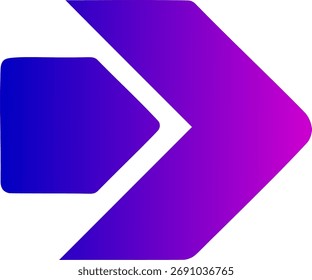 An innovative, abstract logo in the shape of a geometric arrow symbolizing change, progress, and forward movement. Ideal for tech startups and digital platforms