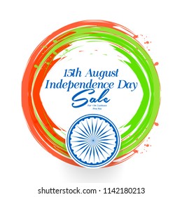 innovative abstract or poster for 15th of August Sale, Independence Day of INDIA, with nice and creative circle design illustration in background.