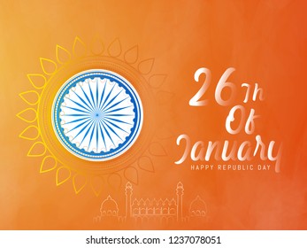 Innovative abstract or poster for 26th of January or Republic Day of INDIA with nice and creative design illustration in a background, Republic Day of INDIA