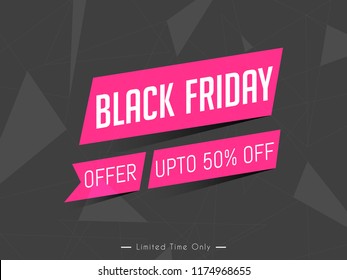 Innovative abstract or poster or banner for Black Friday Sale or Offer with nice and creative design illustration, Black Friday Offer 50% Off.