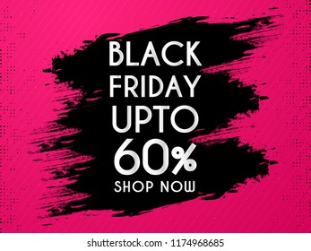 Innovative abstract or poster or banner for Black Friday Sale or Offer with nice and creative design illustration, Black Friday upto 60% Off.