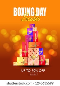 Innovative abstract or poster for Boxing Day, Sale Banner, Poster or Flyer Design with Discount Offer.
