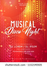 Innovative abstract or poster or brochures for Party Flyers with nice and creative design illustration, Musical Disco Night.