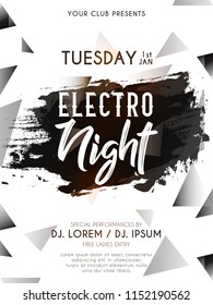 Innovative abstract or poster or brochures for Party Flyers with nice and creative design illustration, Electro Night.