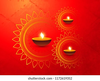 innovative abstract or poster for Diwali or Deepawali with nice and creative Deep or Rangoli design illustration, Diwali Greetings, Modern Diwali Greetings.