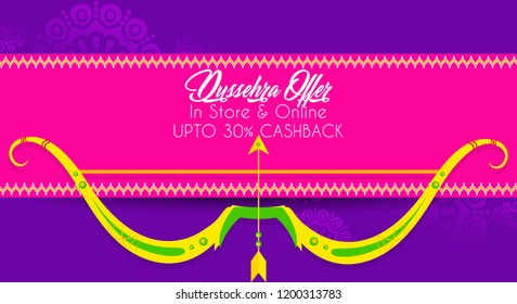 Innovative abstract or poster for Dussehra Offer or Sale with nice and creative design illustration.