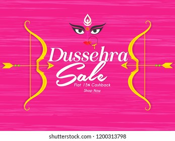 Innovative abstract or poster for Dussehra Sale with nice and creative design illustration.