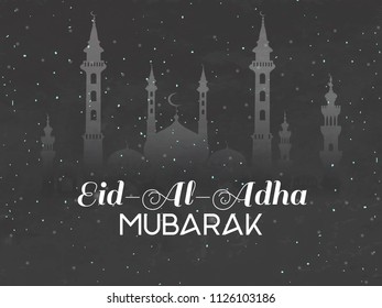 Innovative abstract or poster for Eid Al Adha, or Bakrid, with nice and creative design illustration in background.