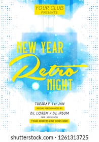 Innovative abstract, poster, flyer for Happy New Year Celebration or Party or Retro Night Celebration with nice and creative design illustration.