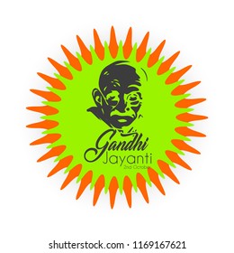 Innovative abstract or poster for Gandhi Jayanti or 2nd October with nice and creative design illustration, Mohandas Karam Chandra Gandhi Birthday.