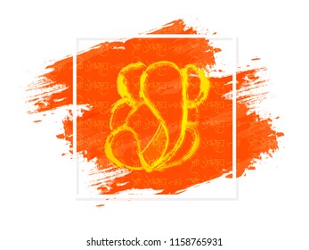 Innovative abstract or poster for Ganesh Chaturthi with nice and creative Lord Ganesh Design illustration in a background.