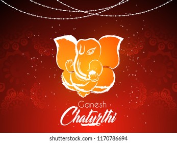 Innovative abstract or poster for Ganesh Chaturthi with nice and creative design illustration in background, Lord Ganesh Illustration.