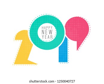 Innovative abstract or poster or greetings for Happy New Year with nice and creative design illustration in a textured background.