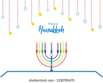 Innovative abstract or poster for Happy Hanukkah or Hanukkah with nice and creative design illustration in a background, Hanukkah Jewish holiday.