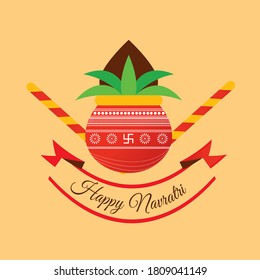 Innovative abstract or poster for  Happy Navratri, Durga Puja festival of India vector , banner