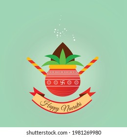 Innovative abstract or poster for  Happy Navratri, Durga Puja festival of India vector , banner