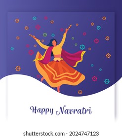 Innovative abstract or poster for  Happy Navratri, Durga Puja festival of India vector , banner