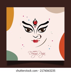 Innovative abstract or poster for Happy Navratri with nice and creative Maa Durga design illustration, Shubh Navratri, Durga Puja. vector , banner