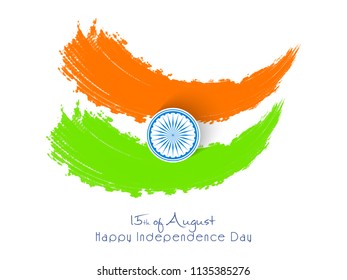 Innovative abstract or poster for Independence Day of INDIA, 15th of August, with nice and creative brush design effect in a background. 