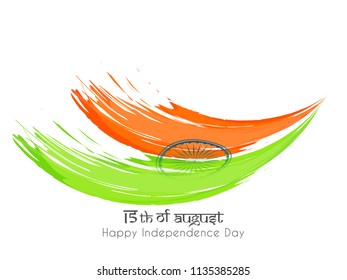 Innovative abstract or poster for Independence Day of INDIA, 15th of August, with nice and creative brush design effect in a background. 