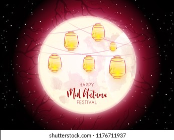 Innovative abstract or poster for Mid Autumn Festival with nice and creative design illustration, Lantern Festival