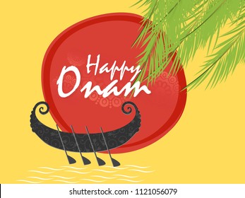 Innovative abstract or poster for Onam with nice and creative design illustration.