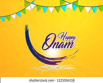 Innovative abstract or poster for Onam with nice and creative design illustration.