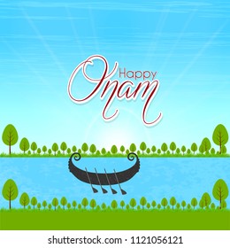 Innovative abstract or poster for Onam with nice and creative design illustration.