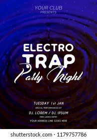 Innovative abstract or poster for Party Flyer or Invitation with nice and creative design illustration, Electro Trap Party Night.