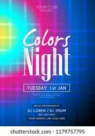 Innovative abstract or poster for Party Flyer or Invitation with nice and creative design illustration, Colors Night Party.