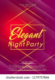 Innovative abstract or poster for Party Flyer or Invitation with nice and creative design illustration, Elegant Night Party.