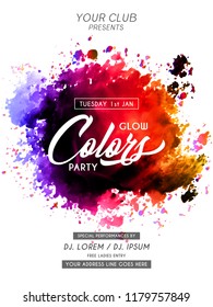 Innovative abstract or poster for Party Flyer or Invitation with nice and creative design illustration, Glow Color Party.