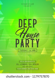 Innovative abstract or poster for Party Flyer or Invitation with nice and creative design illustration, Deep House Party.