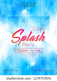 Innovative abstract or poster for Party Flyer or Invitation with nice and creative design illustration, Color Splash Party.