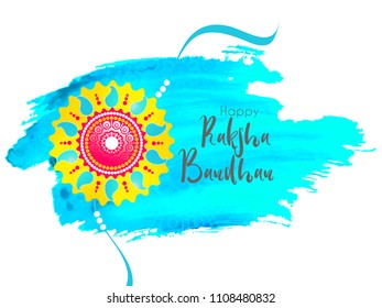 innovative abstract or poster for Raksha Bandhan or Rakhi, Indian Festival of Brother's and Sister's, with creative rakhi design illustration in a textured background.