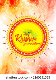 innovative abstract or poster for Shri Krishna Janmashtami with nice and creative design illustration in a background.