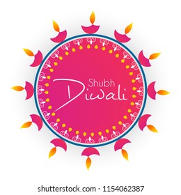 innovative abstract or poster for Shubh Diwali or Deepawali with nice and creative design illustration.