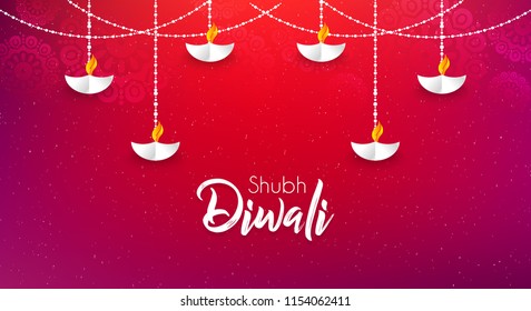 innovative abstract or poster for Shubh Diwali or Deepawali with nice and creative design illustration.