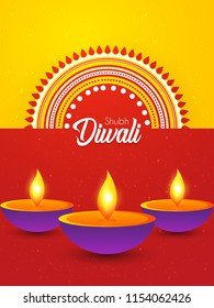 innovative abstract or poster for Shubh Diwali or Deepawali with nice and creative design illustration.