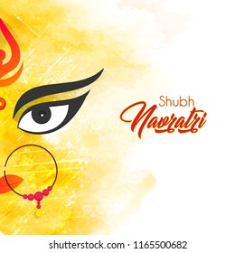 Innovative abstract or poster for Shubh Navratri or Durga Puja with nice and creative Maa Durga design illustration in a background.