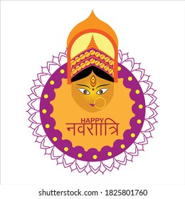 Innovative abstract or poster for Shubh Navratri or Durga Puja with nice and creative design illustration, Shubh Navratri.